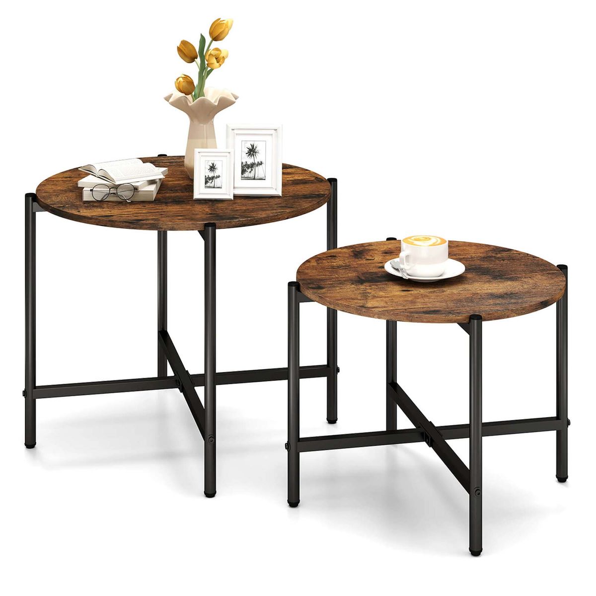 Nesting Coffee Table Set - Brown
