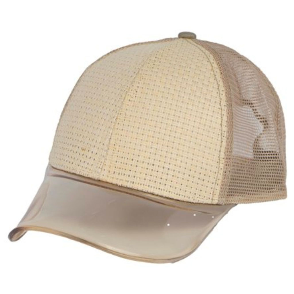 Men's Adjustable Trucker Hat with Color Bill - Trucker-Cap-Khaki