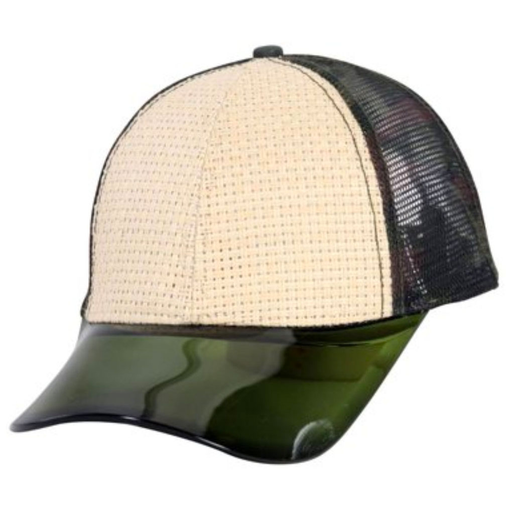 Men's Adjustable Trucker Hat with Color Bill - Trucker-Cap-GreenTan