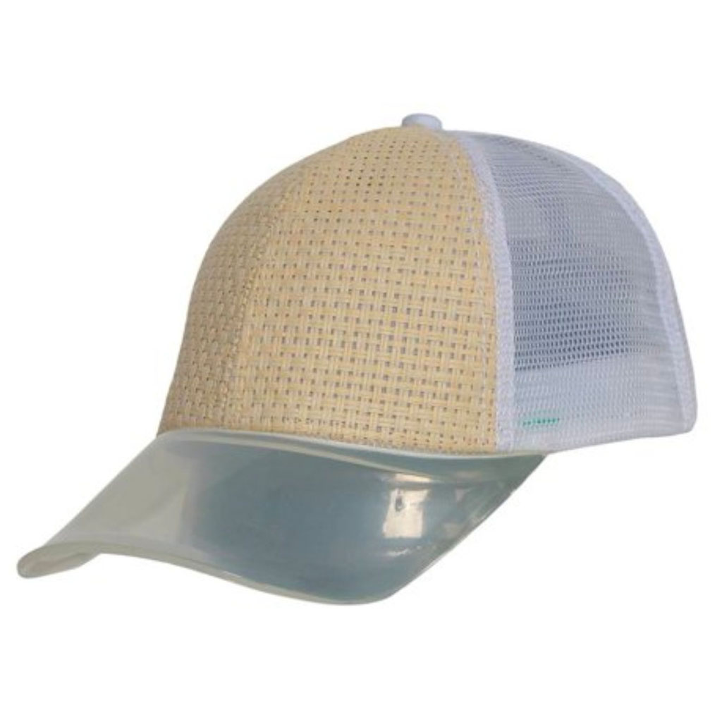 Men's Adjustable Trucker Hat with Color Bill - Trucker-Cap-WhiteTan