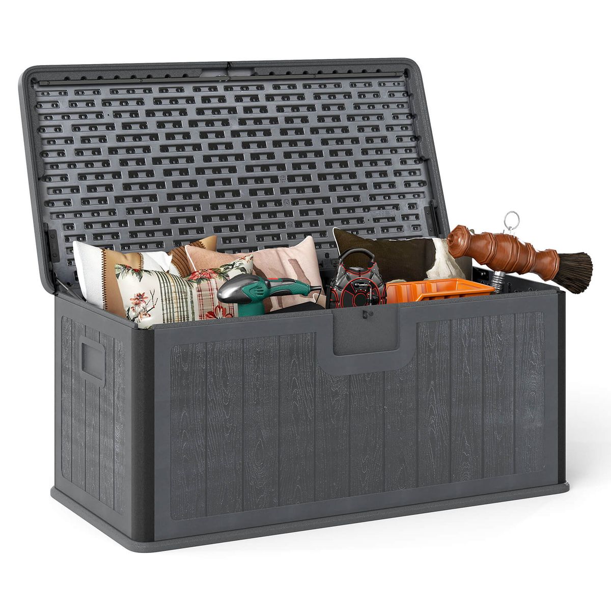 Large Capacity Storage Box with Lockable Design - Gray