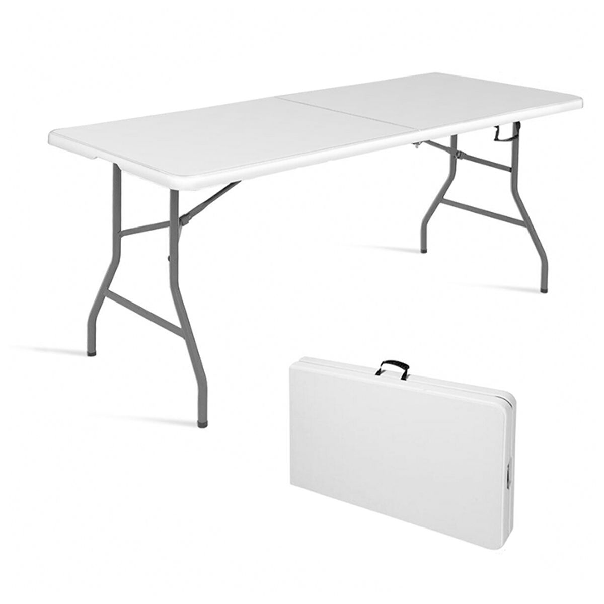 Portable 6-foot Folding Table - Table Only- White