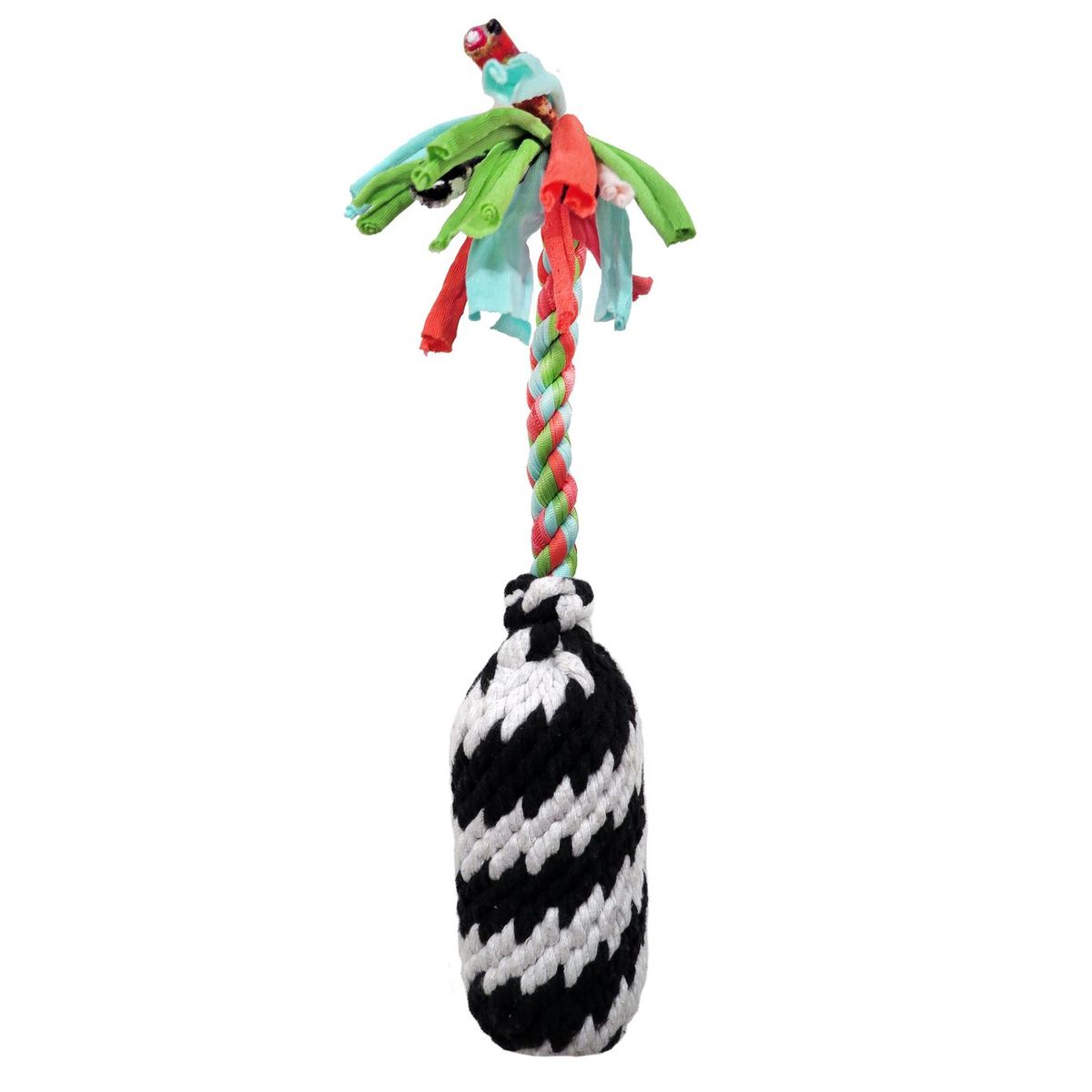 Scoochie Pet Super Scooch Braided Rope Squeaky Dog Tug Toys - Firecracker- Large