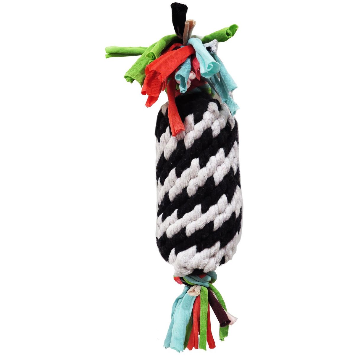 Scoochie Pet Super Scooch Braided Rope Squeaky Dog Tug Toys - Rope Gummer, 11-in