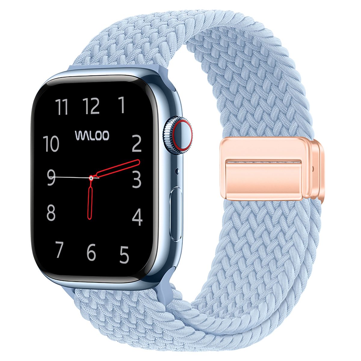 Braided Nylon Magnetic Loop Band for All Apple Watch Series - Light Blue - 40/41/42mm
