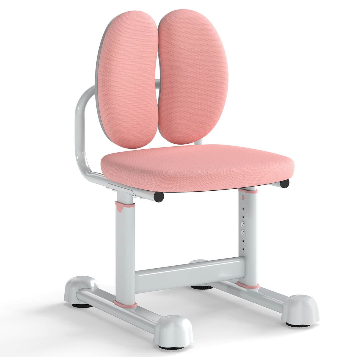 Kids' Desk Chair with Double Back Support and Adjustable Height - Pink