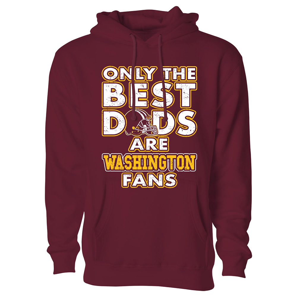 Men's Only The Best Dads Football Fan Pull Over Hoodie - Washington - Burgundy / S