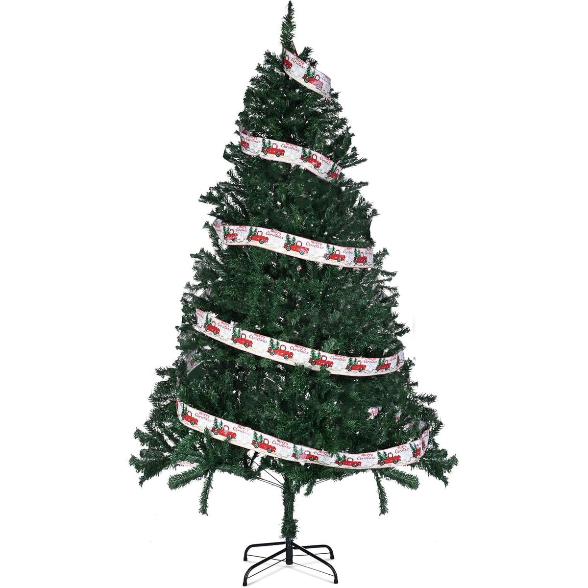 Foldable Natural or Flocked Christmas Tree - Yescom 6ft Christmas Tree, Green