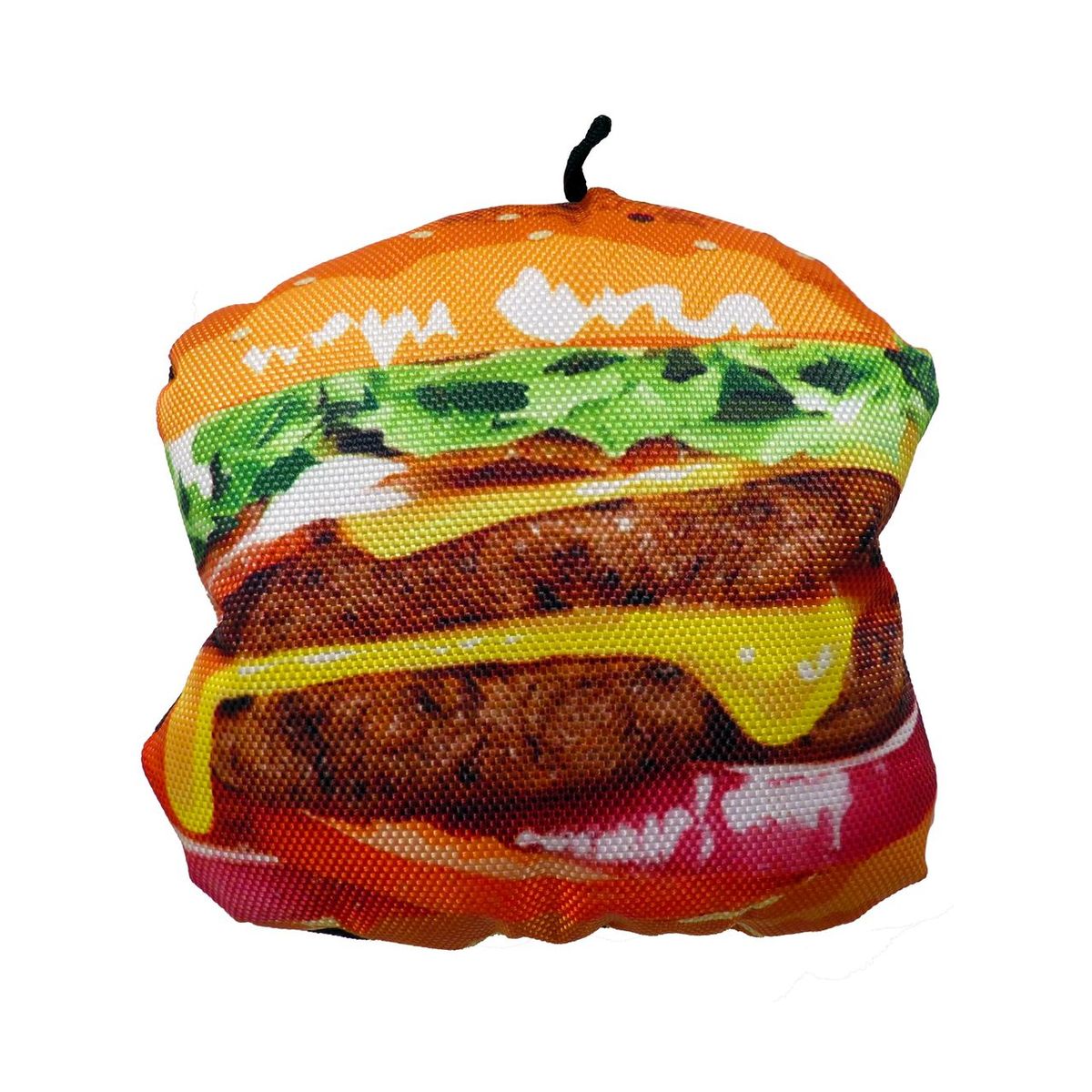 Scoochie Pet Scoochzilla Tough Squeaky Dog Chew Toys - Burger