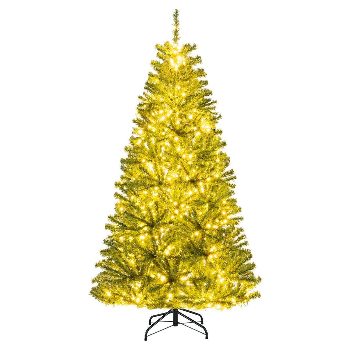 Artificial Christmas Tree with 4-Level Adjustable Brightness - 6 FT