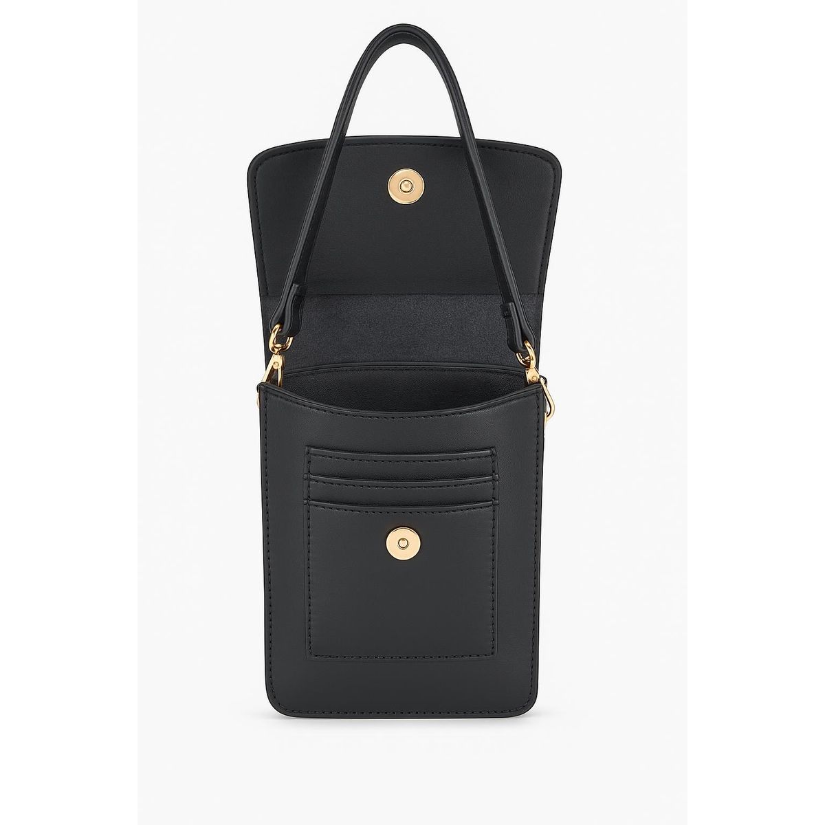 Unisex Touch Screen, Clear Window Crossbody Bag - Black