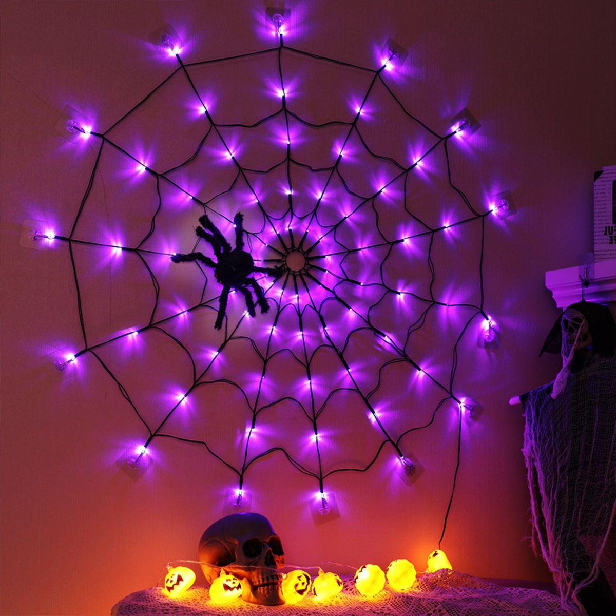 LED Spider Web with Remote Control - iMounTEK Halloween Spider Web Light PRP