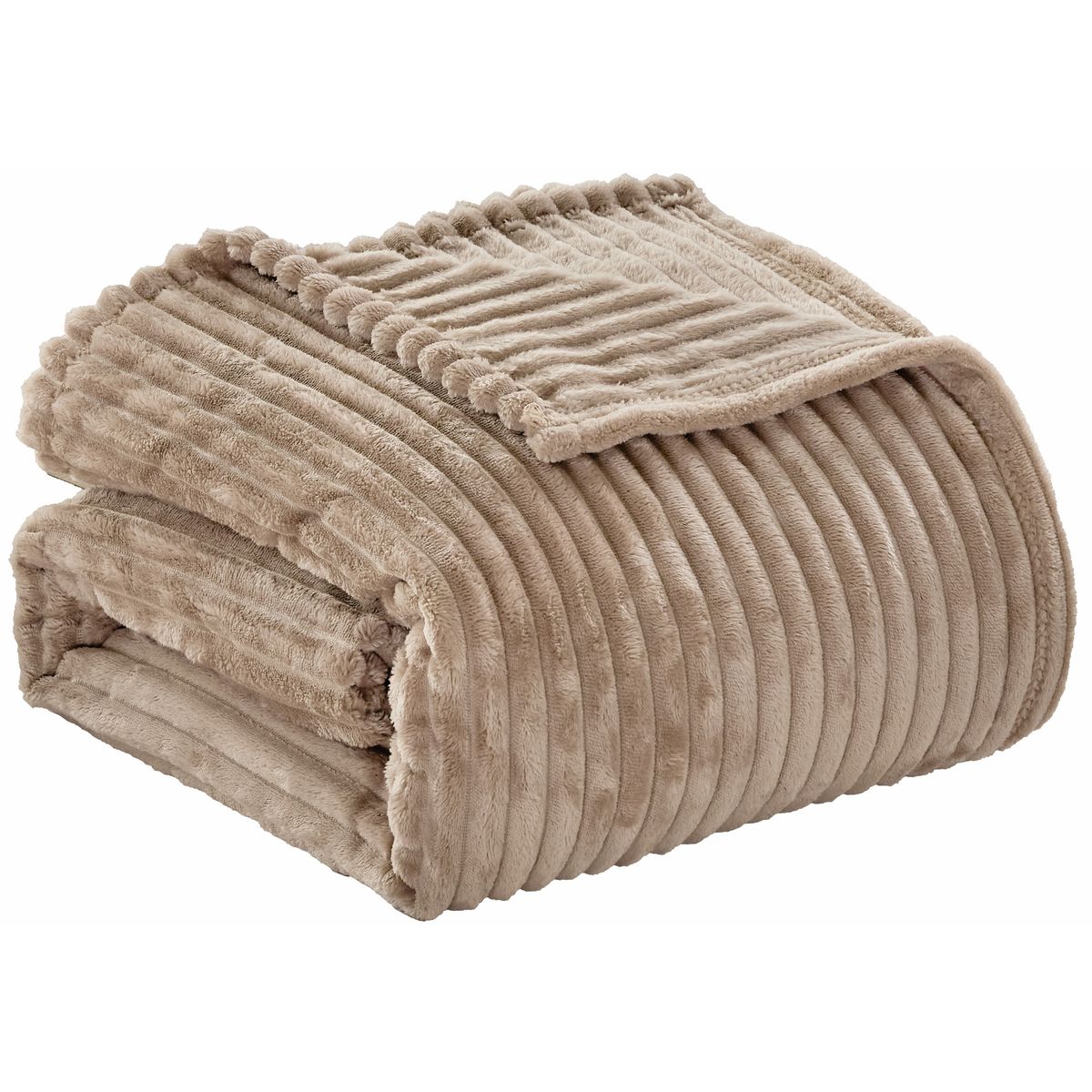 Striata Blanket - King- Taupe