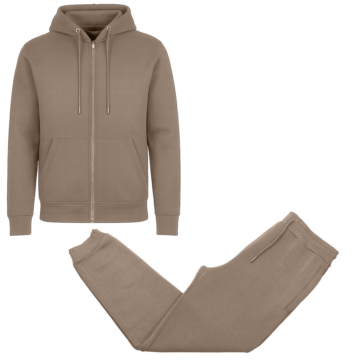 Men's Fleece-Lined Tracksuit Hoodie and Jogger Set - JM2PC-55-BN / 2XL