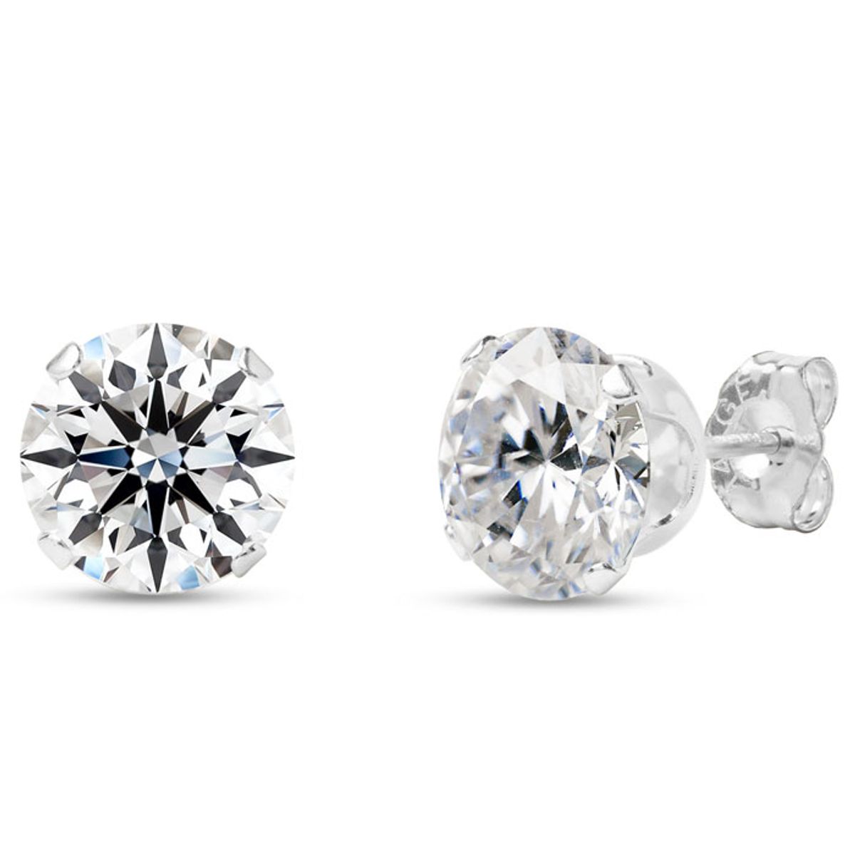 4-Carat Moissanite Stud Earrings - 4 Carat Moissanite Studs In White Gold