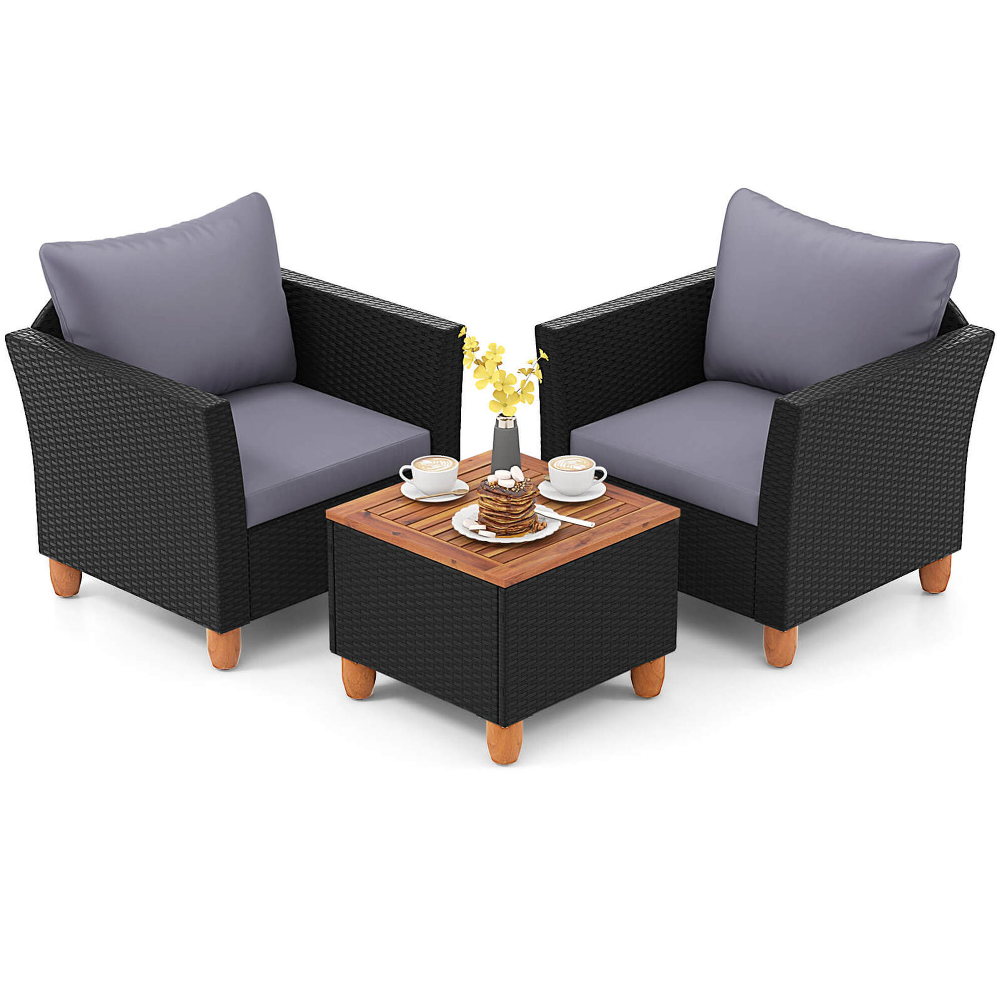 3-Piece Outdoor Patio Rattan Furniture Set - Rattan Furniture Set GR