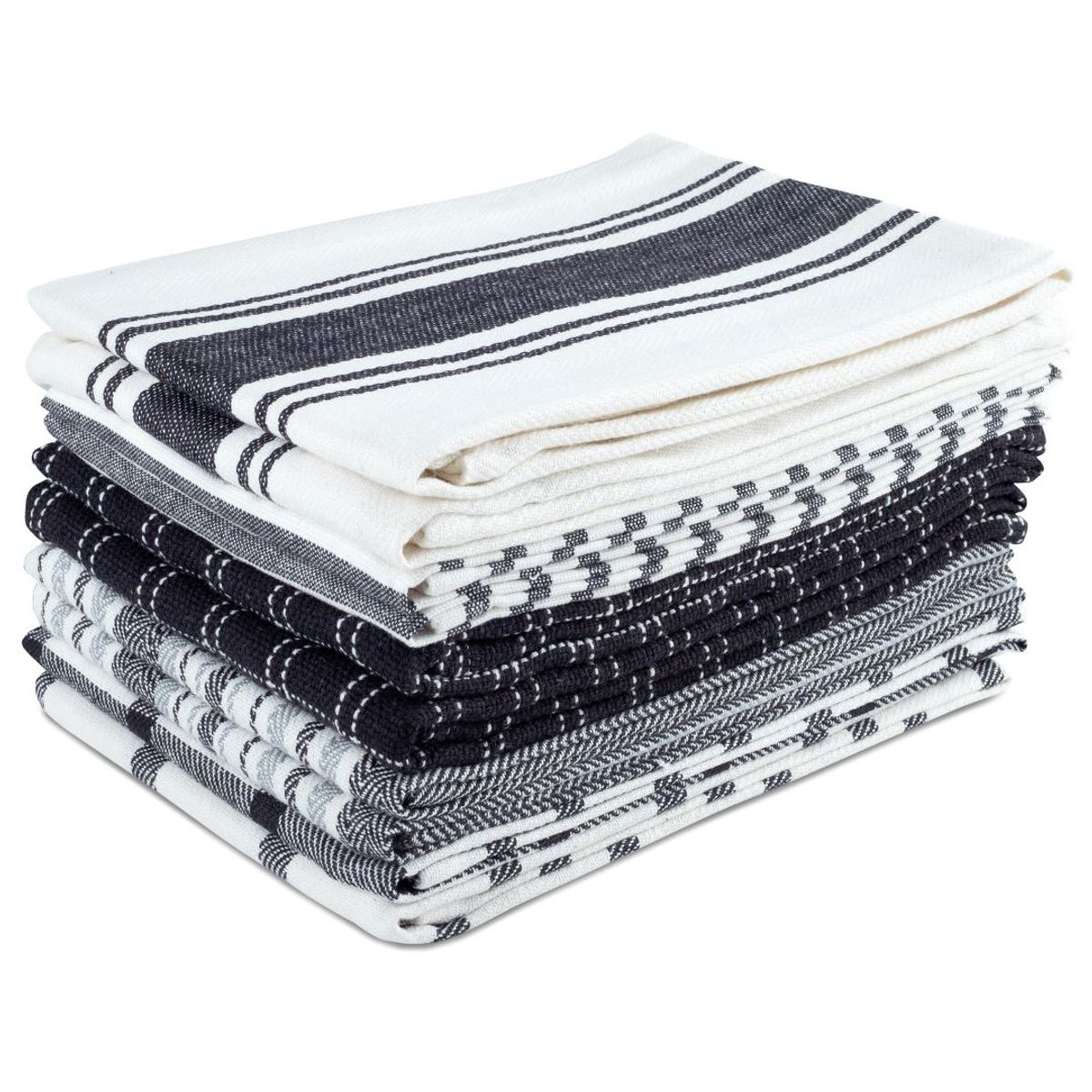 Dan River&reg; Cotton Flat Kitchen Towel (10-Pack) - Dan River 10 Pack Cotton Towel Black