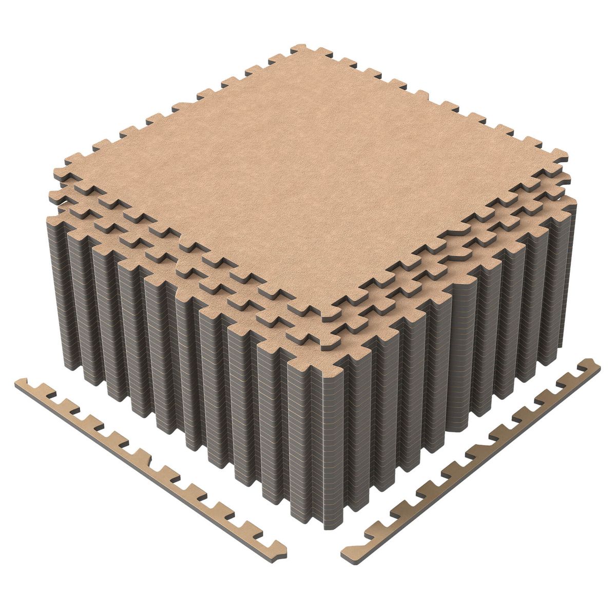 Interlocking Foam Carpet Tiles (25- or 50-Pack) - Beige-25 Pack