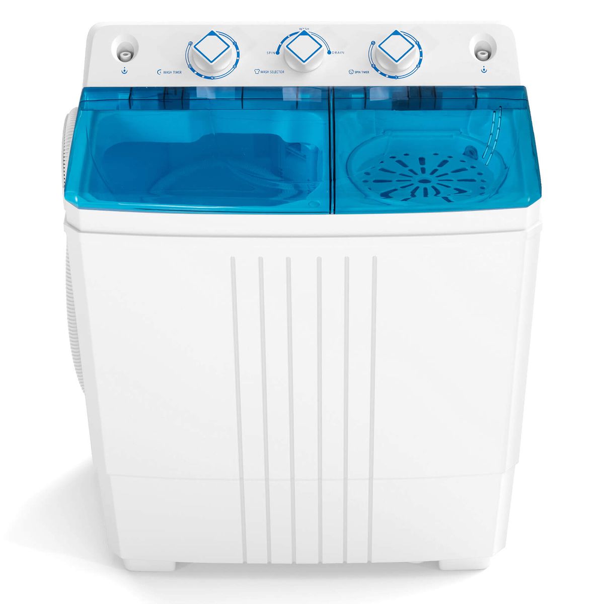 Twin Tub Portable Washing Machine with Drain Pump - Blue