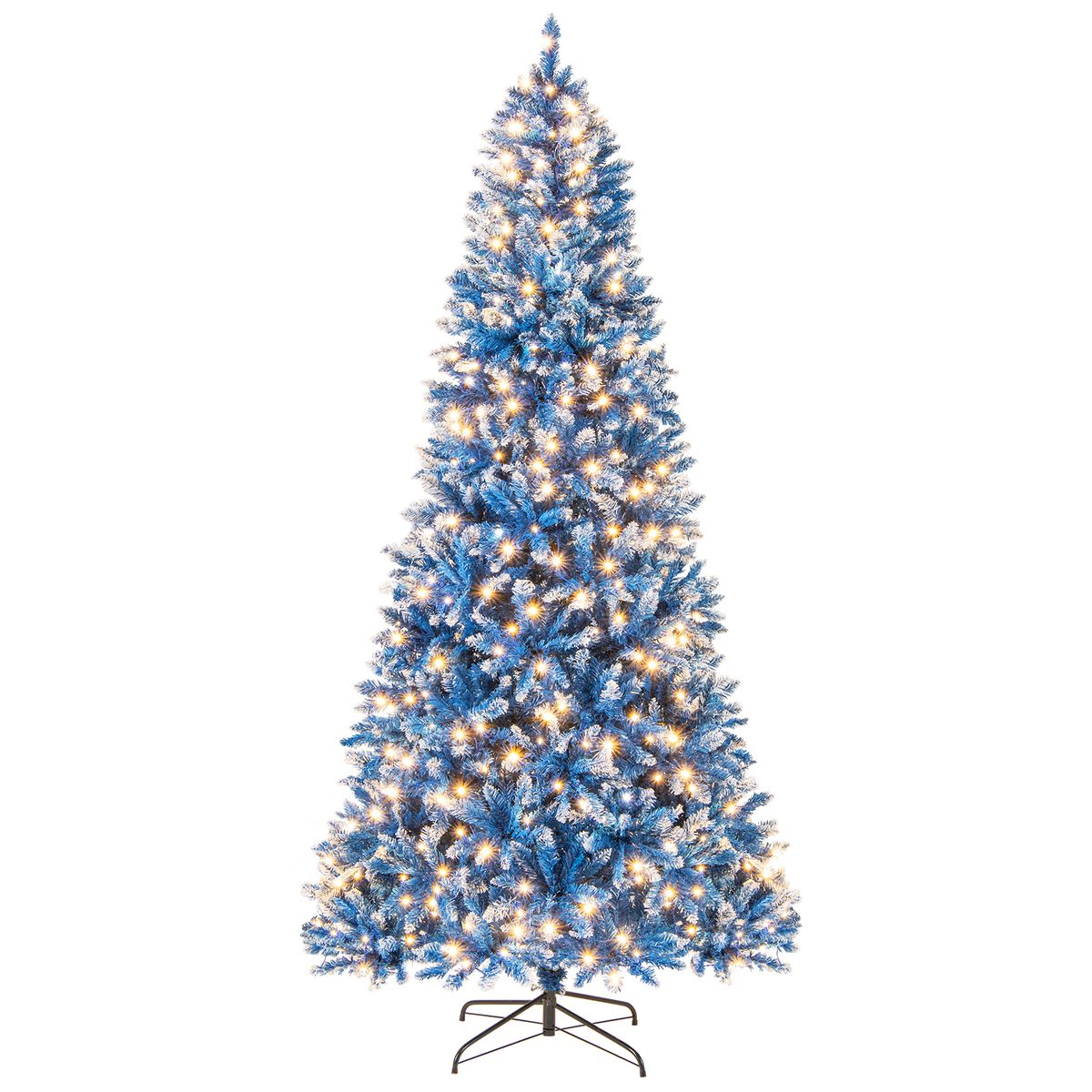 Artificial Christmas Tree with Lush Branch Tips and Warm White LED Lights - 8 FT