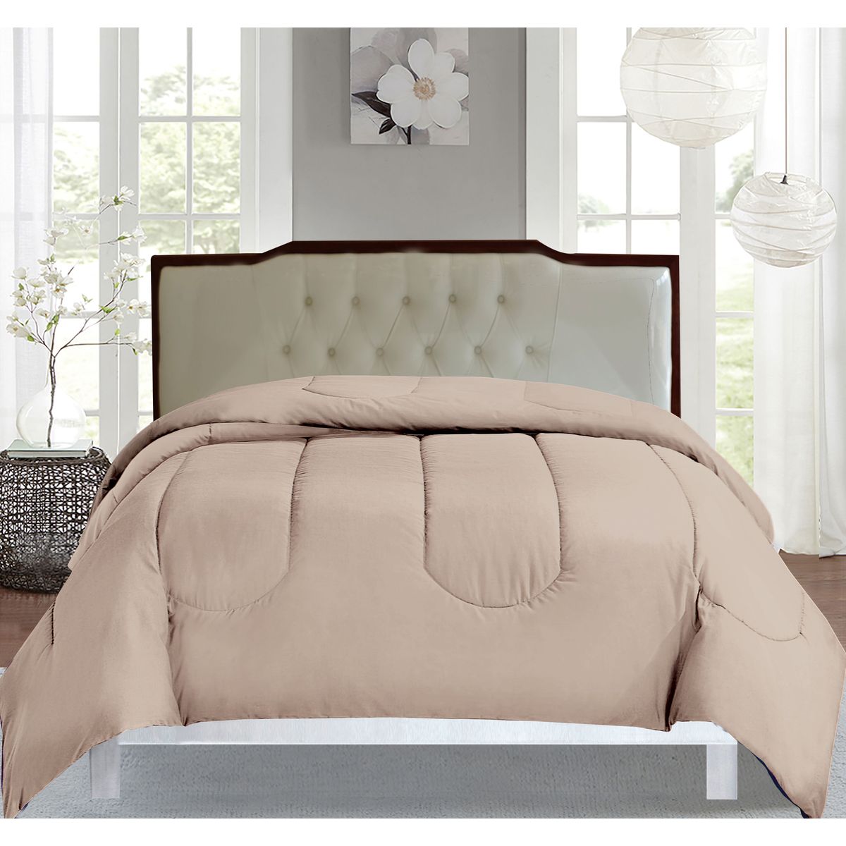 Twin Comforter with Coordinating Blanket Bundle - 1PC COMFORTER + CHEVRON TW- TAUPE