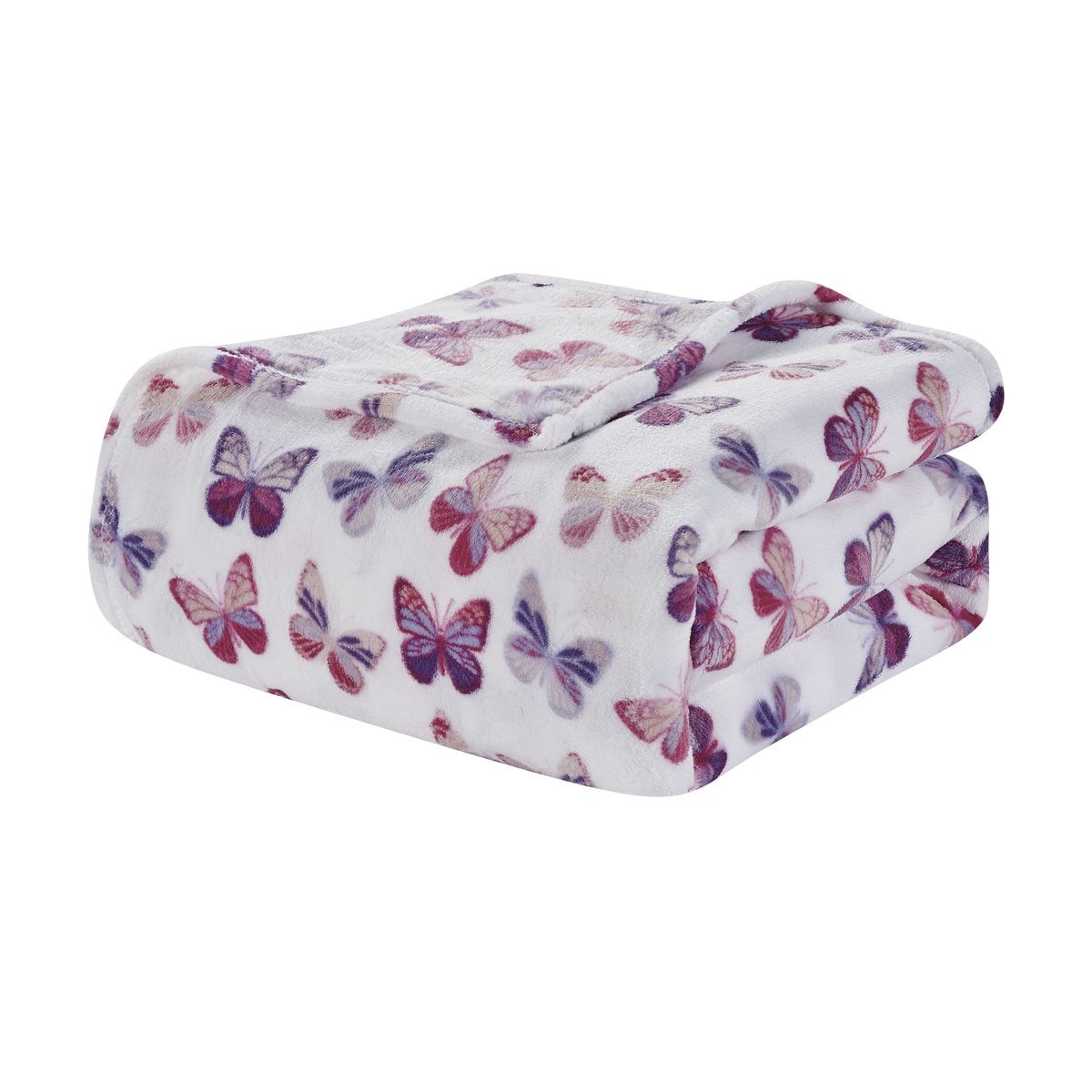 Oversized Queen or King Printed Blanket - Rose Butterfly - 90 x 90-Inch Blanket