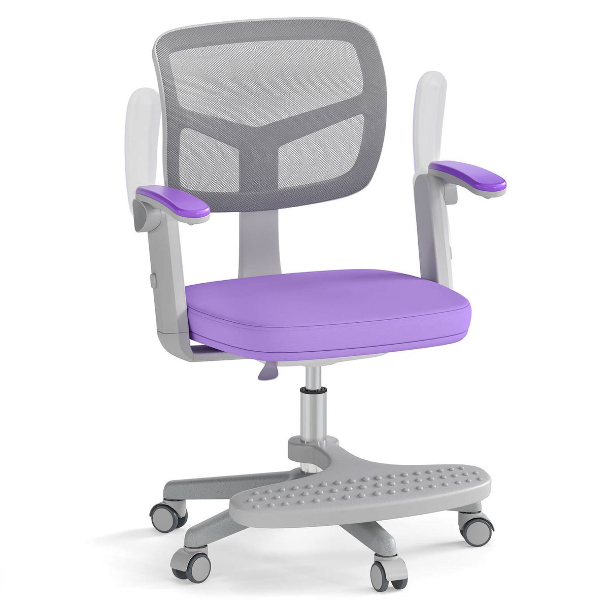 Kids' Adjustable Height Desk Chair with Footrest - Purple