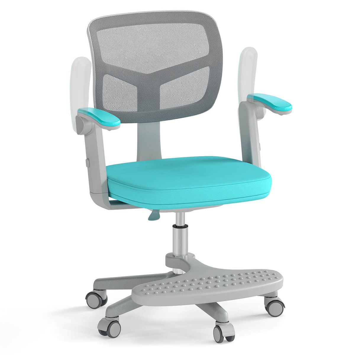 Kids' Adjustable Height Desk Chair with Footrest - Green