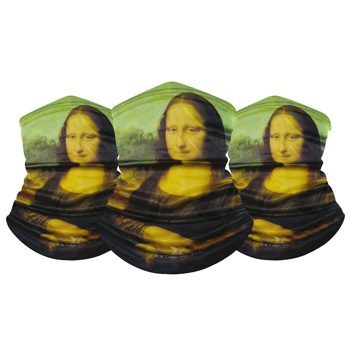 Famous Painting Neck Gaiter Bandana (3-Pack) - Mona Lisa