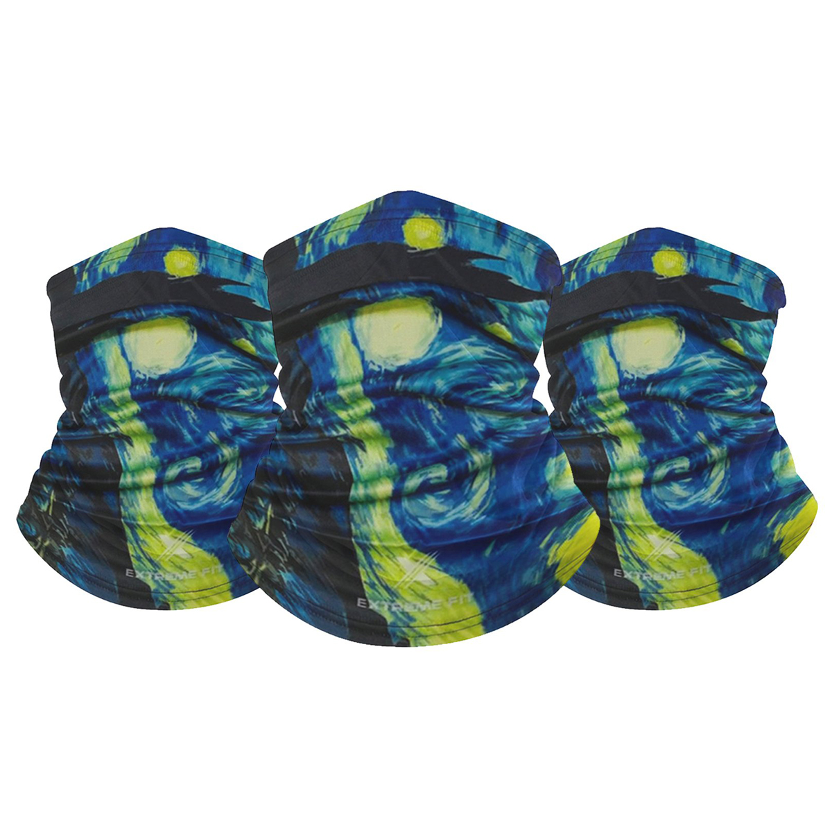 Famous Painting Neck Gaiter Bandana (3-Pack) - Starry Night