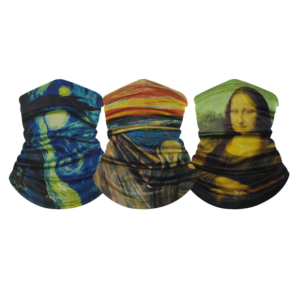 Famous Painting Neck Gaiter Bandana (3-Pack) - Bundle