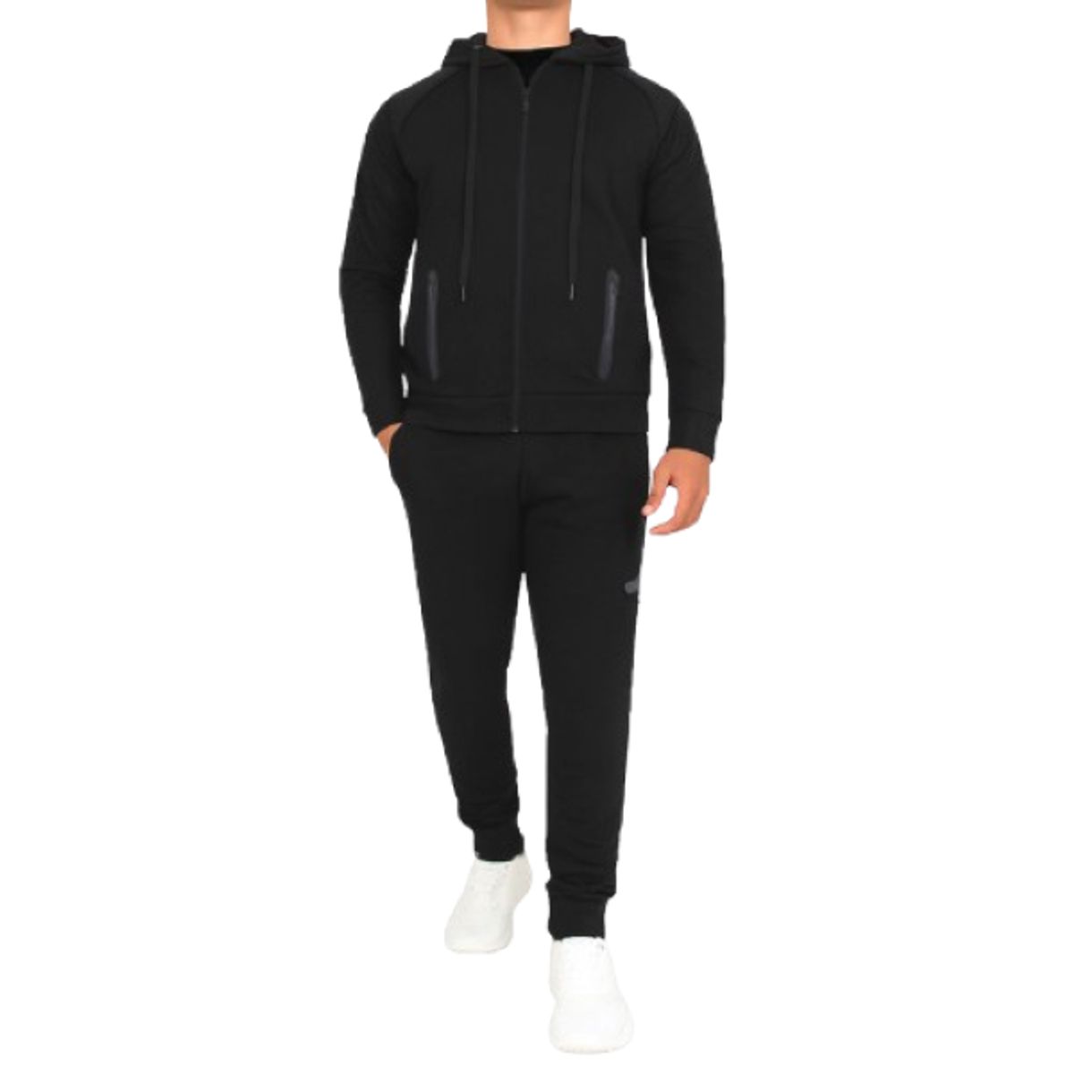 Men's Tech Fleece Hoodie & Jogger Set (1- or 2-Pack) - JM2TF-50 / BK / XL