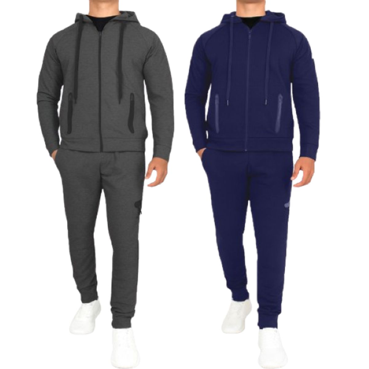 Men's Tech Fleece Hoodie & Jogger Set (1- or 2-Pack) - JM2TF-50 / NV-CH / L