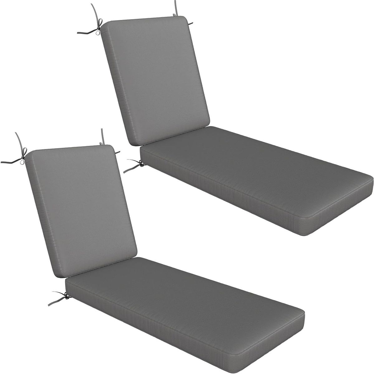 Outdoor Chaise Lounge Cushions (2-Pack) - Dark Grey
