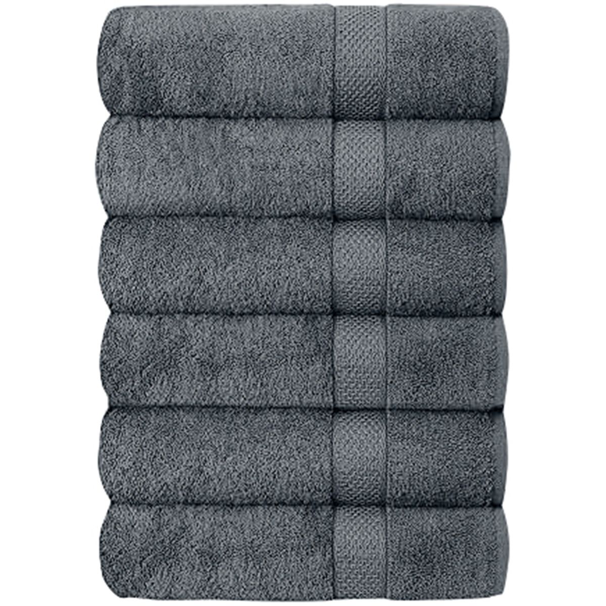 Hotel & Spa 100% Cotton Bath Towel (6-Pack) - Gray