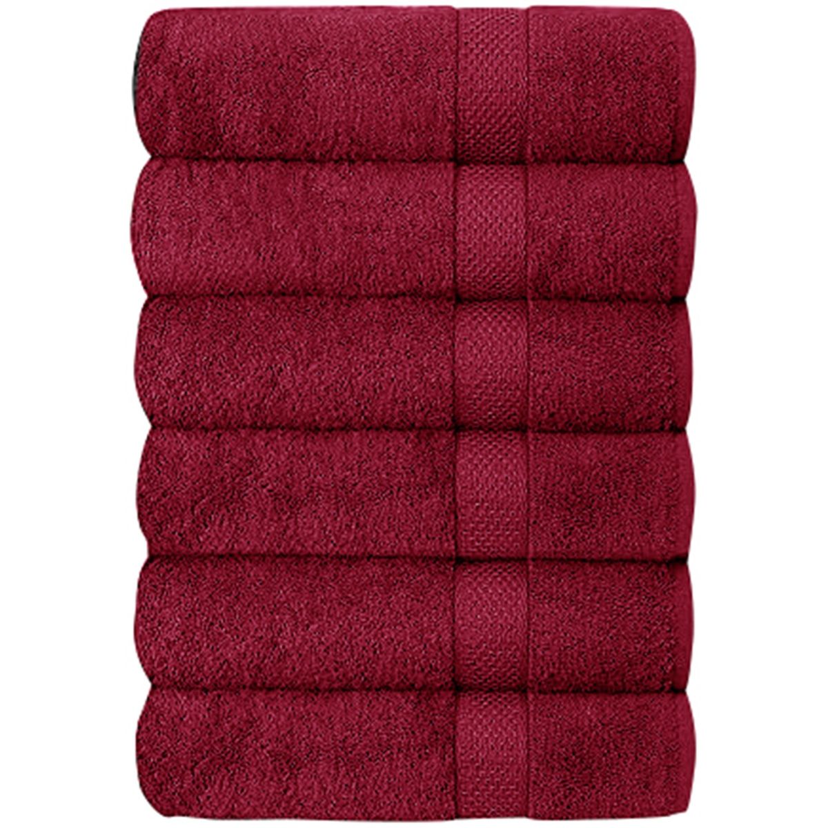 Hotel & Spa 100% Cotton Bath Towel (6-Pack) - Red