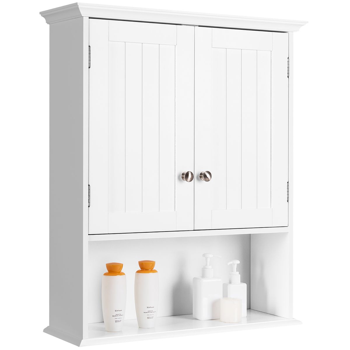 Wall-Mount Bathroom Cabinet Organizer - White