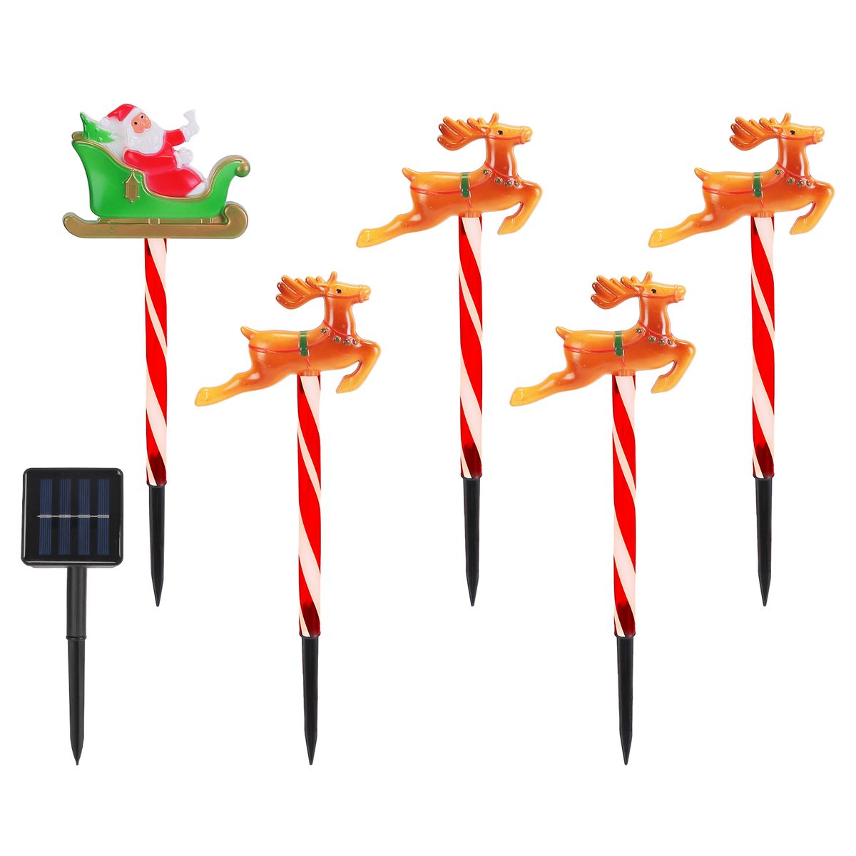 Holiday Solar Pathway Light Set (5-Pieces) - 5pcs Solar Holiday Pathway Lights DEER