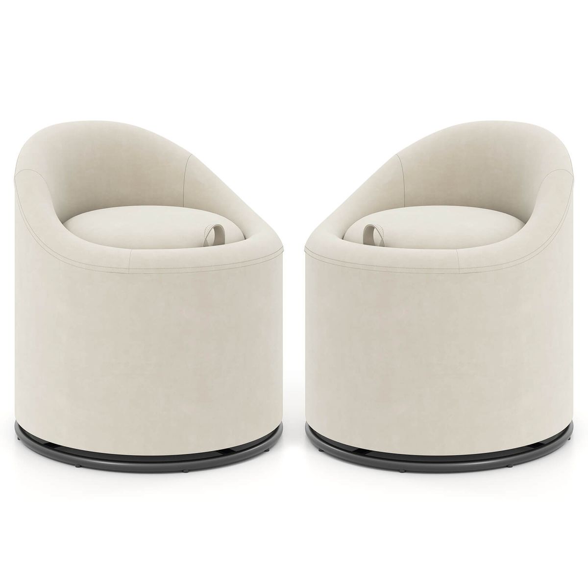 360° Swivel Barrel Chair with Storage (1- or 2-Pack) - Beige-2