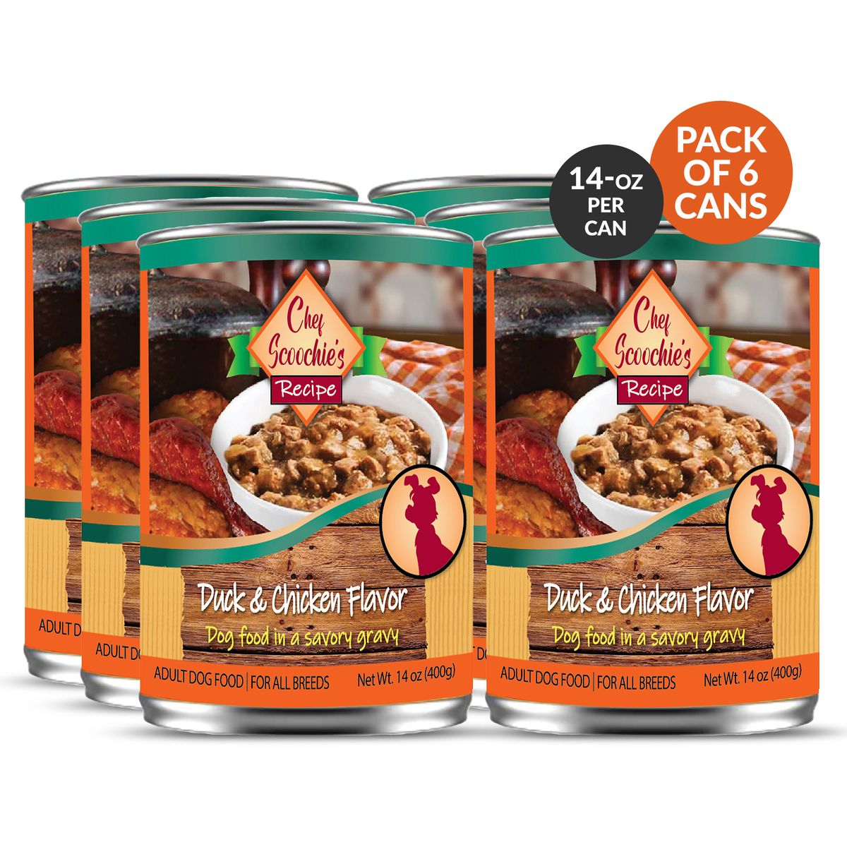 Chef Scoochie's Dog and Cat Wet Food (6- or 12-Pack) - Real Duck & Chk Wet Dog Food