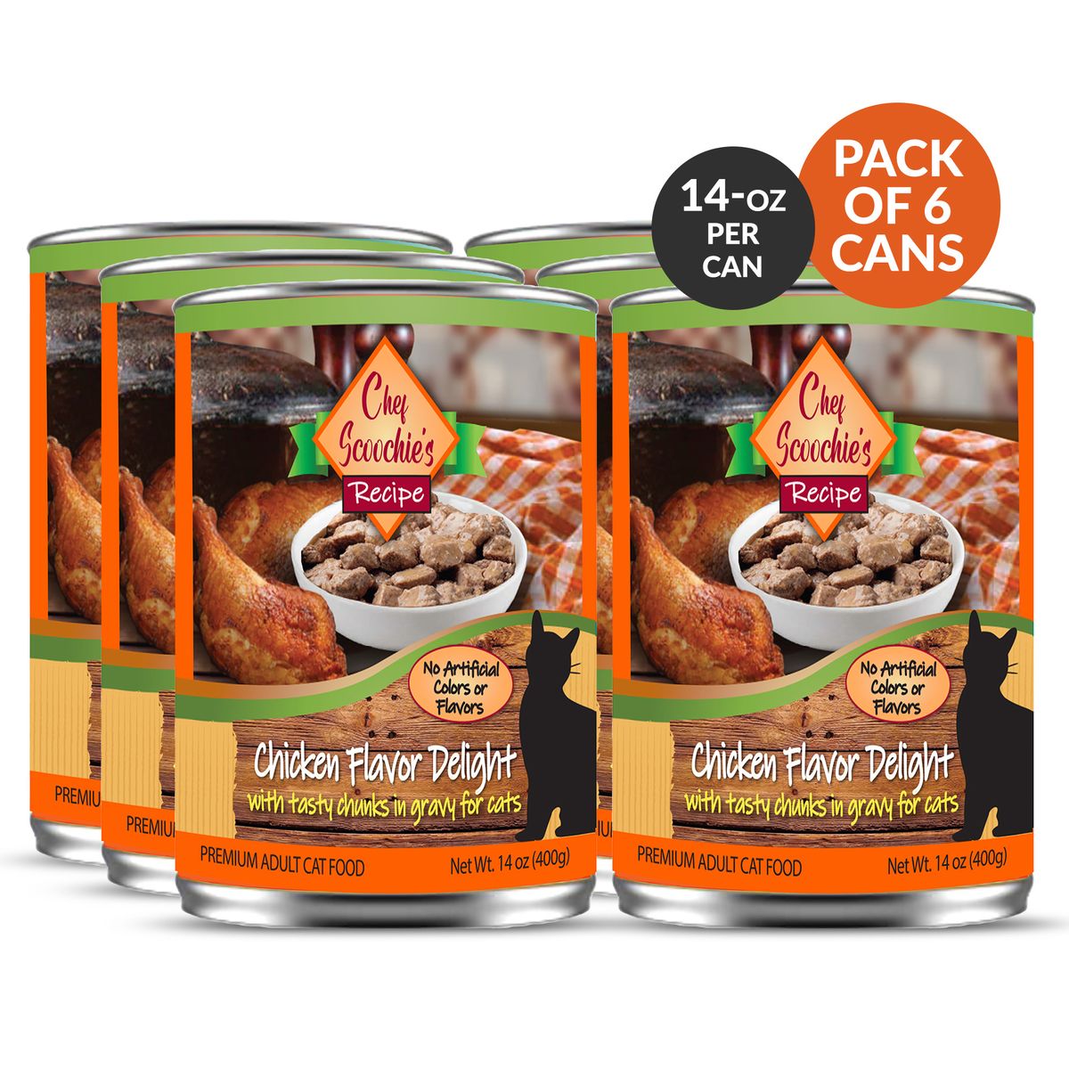 Chef Scoochie's Dog and Cat Wet Food (6- or 12-Pack) - Real Chicken Chunks Wet Cat Food