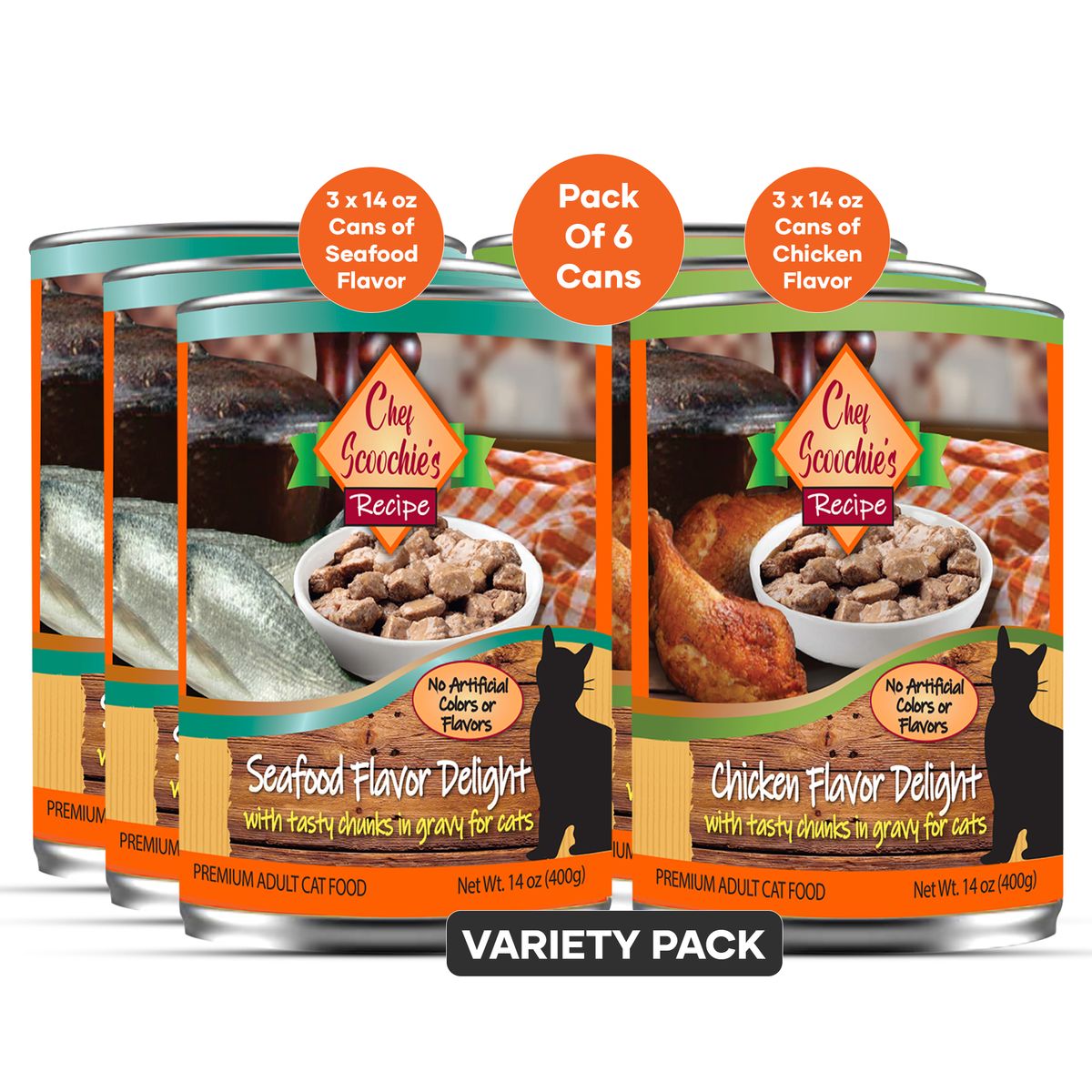 Chef Scoochie's Dog and Cat Wet Food (6- or 12-Pack) - VRTY PK W Real Chk& Seafood Wet Cat Food