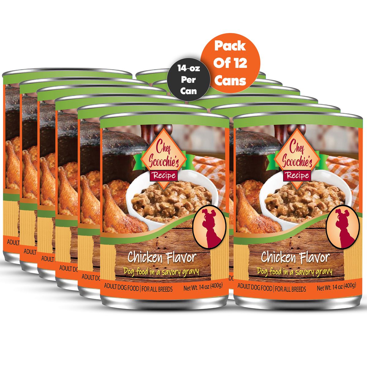 Chef Scoochie's Dog and Cat Wet Food (6- or 12-Pack) - Real Chk in Savory Gravy Wet Dog Food