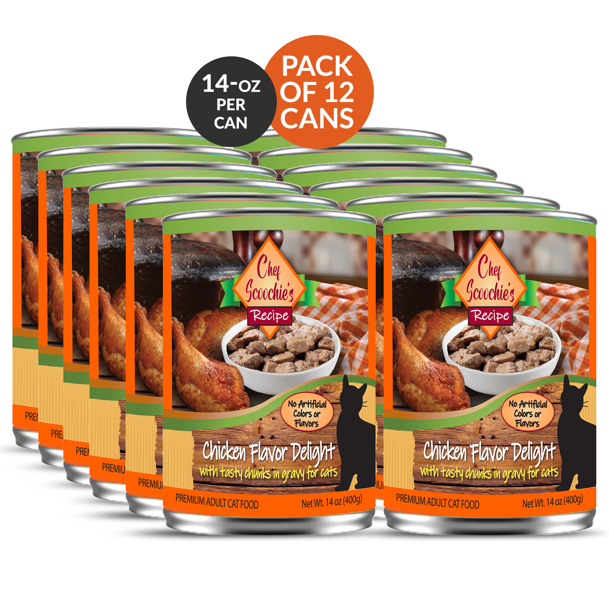 Chef Scoochie's Dog and Cat Wet Food (6- or 12-Pack) - Real Chk Chunks in Savory Gravy Cat Food