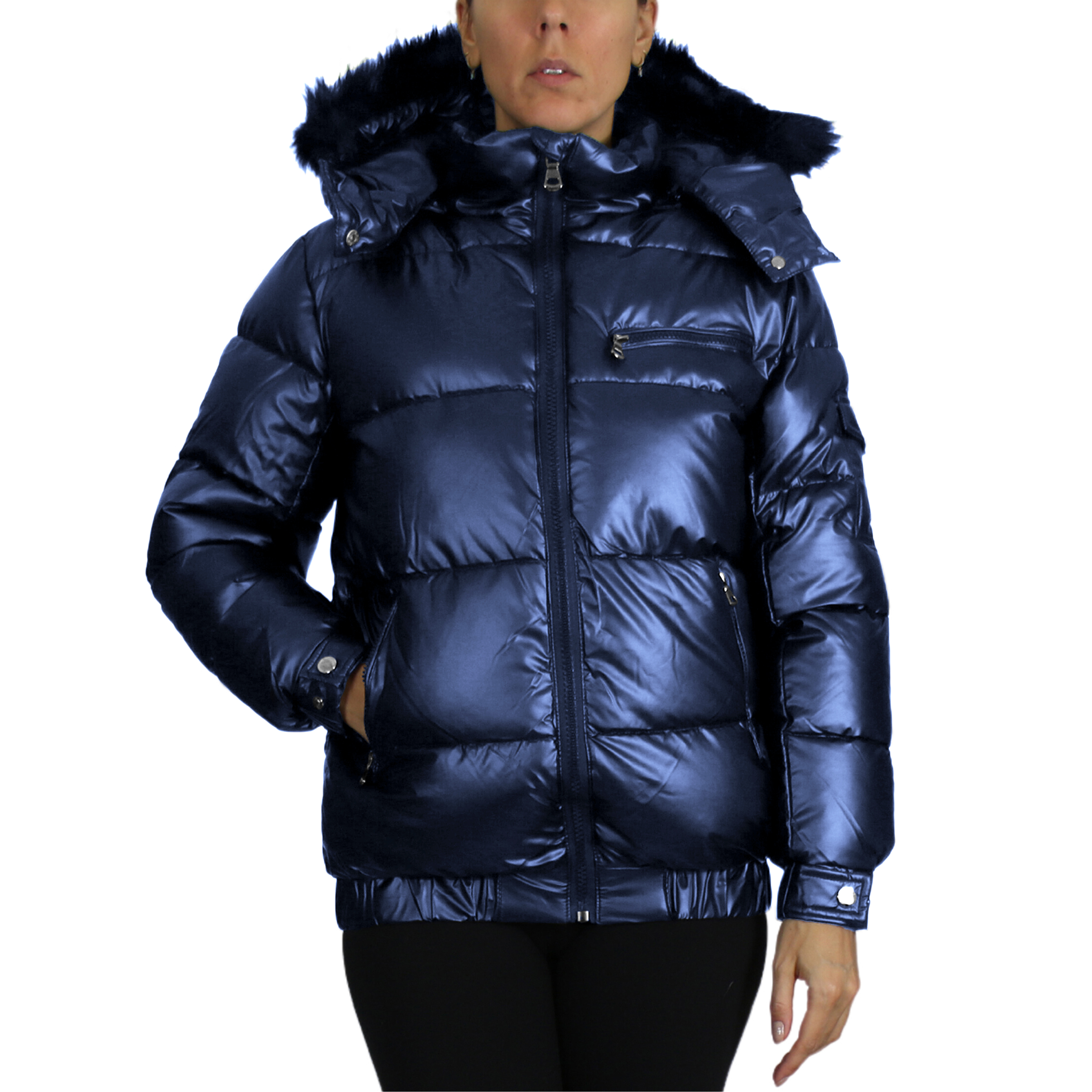 Women's Full Zip Heavyweight Bubble Jacket - SPL-2400-NV-XL