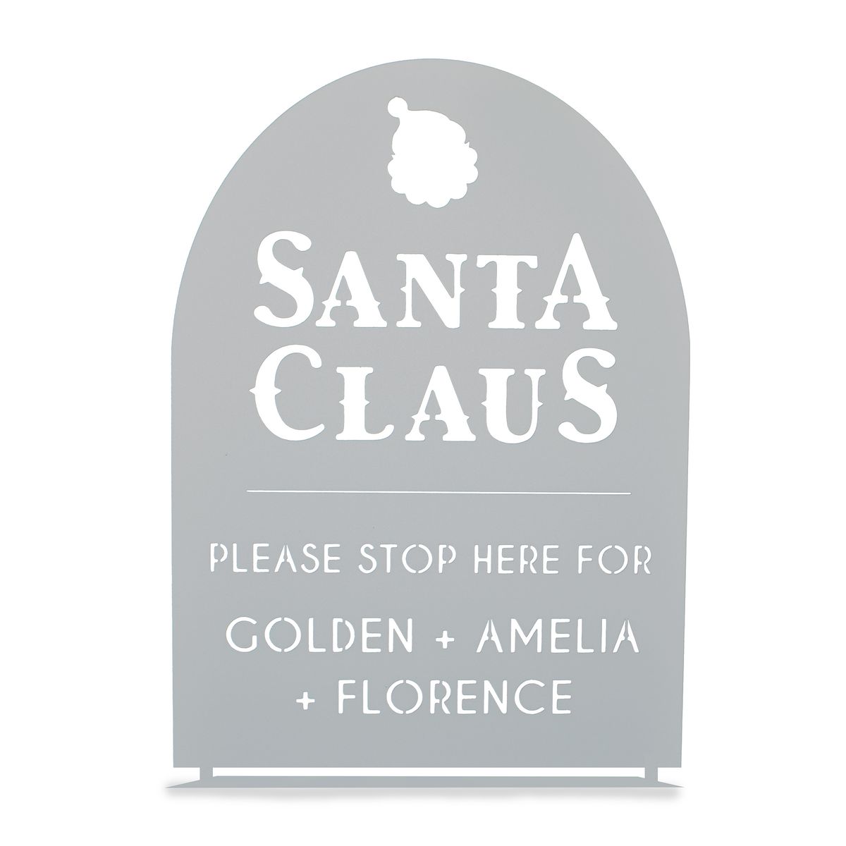 Santa Claus Personalized Christmas Stop Sign  - Tabletop: 12"x8" / Raw Steel (can rust)