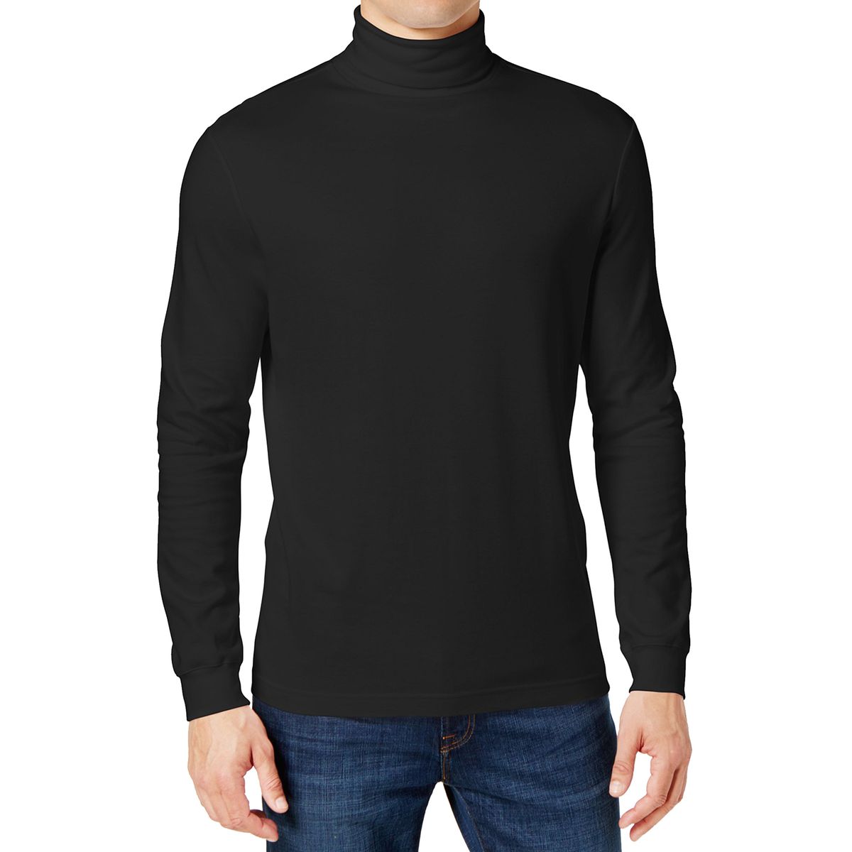 Men's Long Sleeve Turtle Neck T-Shirt - MTUN-10 - BK - M