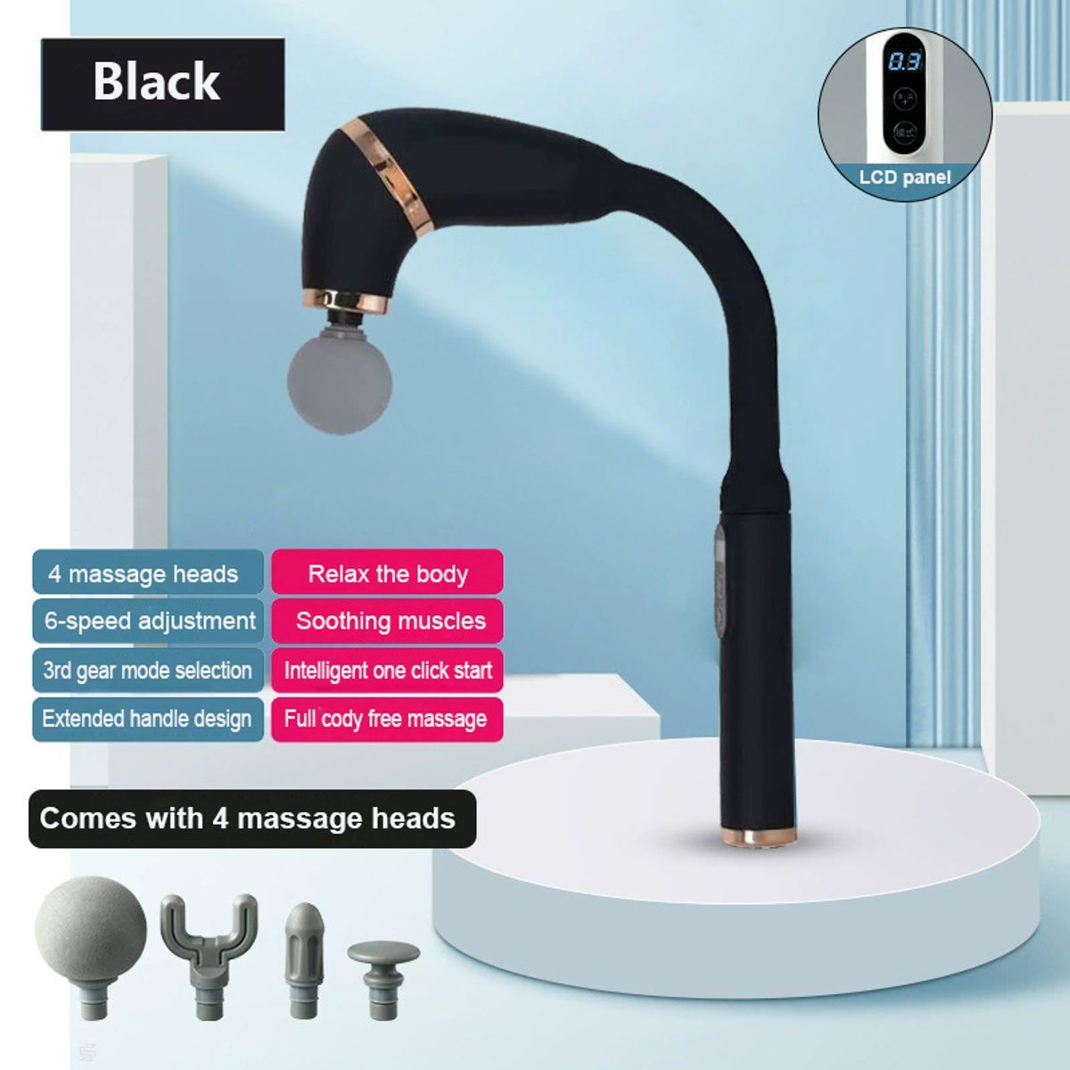FlowGun Deep Tissue Massage Gun - Black