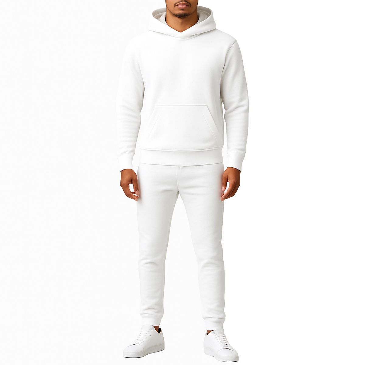 Men’s Heavyweight Fleece Hoodie & Joggers Set - V/OSPO-95 - WH - S