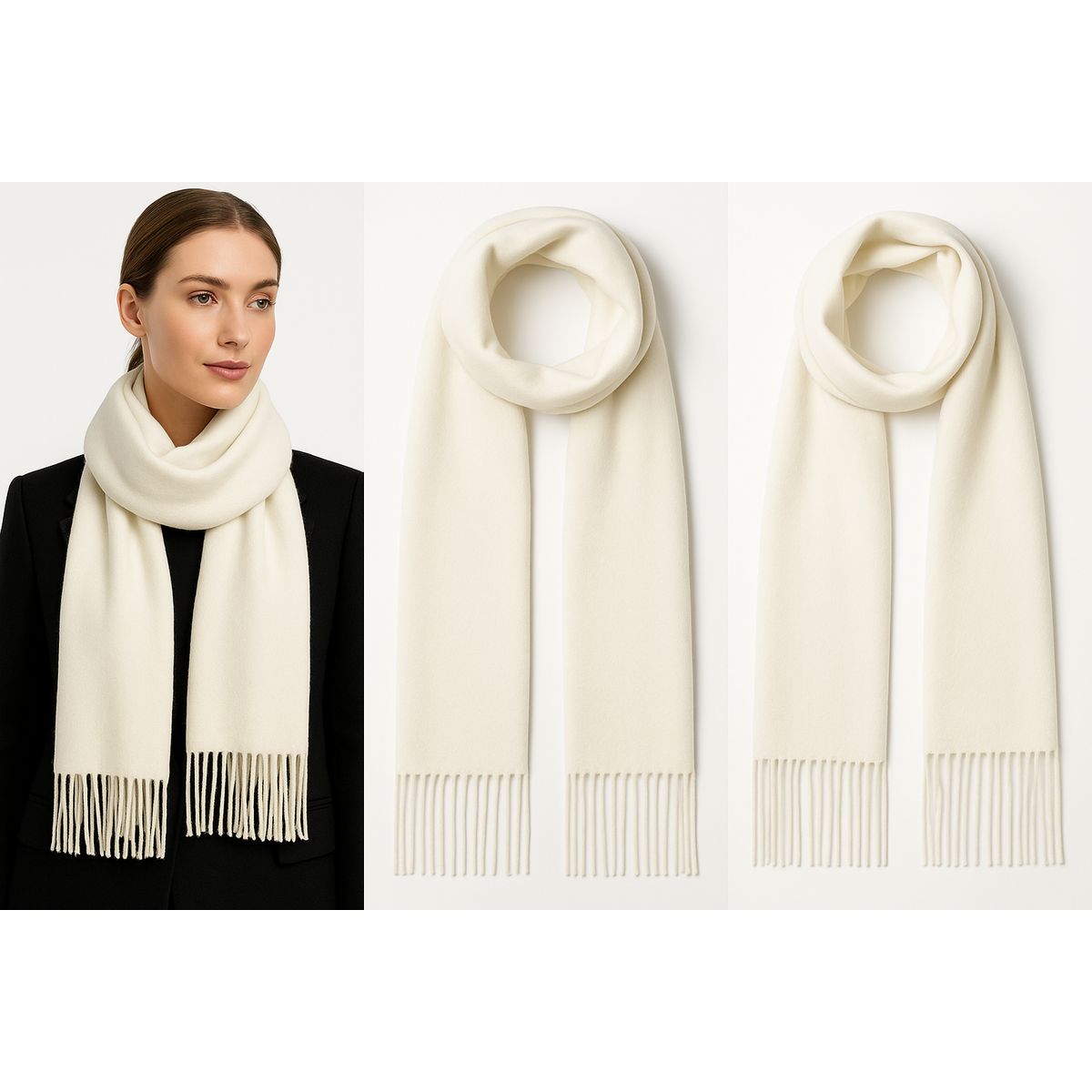 Women's Pashmina Wool Blend Scarf - White